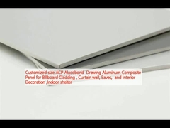 Özel boyutlu ACP Alucobond Çizim Alüminyum Kompozit Paneli Bildirgi Kaplama, Perde duvarı, Kapaklar ve İç Dekorasyon, İçerideki barınak
