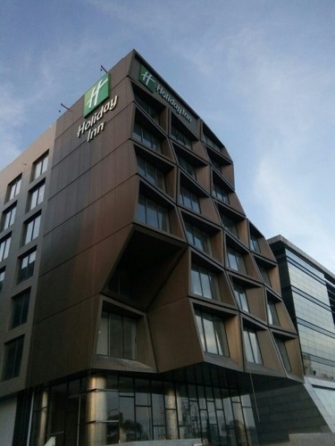 Reklam Fascia 1250mm 1500mm PVDF ACP Alucobond Çizim Alüminyum Kompozit Panel Perdeler için Perdeler İçerideki Sığınak
