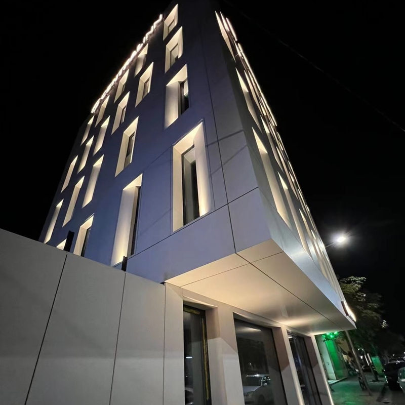 Özel Boyutlu ACP Alucobond Çizim Alüminyum Kompozit Panel Perde Duvarları için Perde Duvarları İçerideki Sığınak