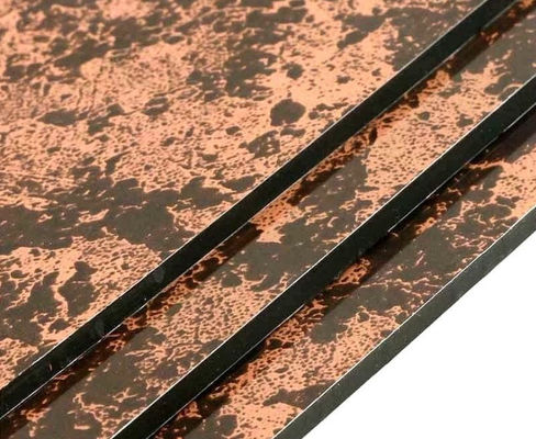 Sıkı Kalite Kontrolü Mermer Gtain Alüminyum Panel ACM/ACP 1250*2500mm, Yüksek Parlaklık, Metro Dekorasyonu İçin Yangın geçirmez