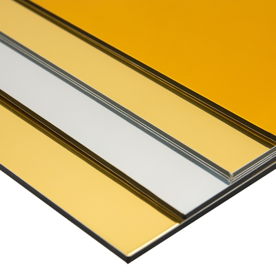 Alucobond PVDF Alüminyum kompozit paneli, kırılmaz çekirdeği ve parlak yüzey finişi ile